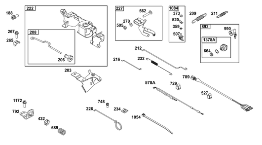 Controls Group Diagram and Parts List for 305447-0602-G1 200000 - 399999 Briggs and Stratton Engine